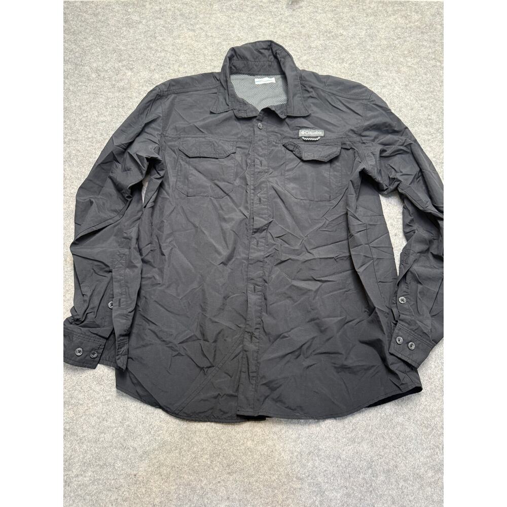 Columbia Omni-Shield Black Long Sleeve Fishing Hiking Shirt Men’s L PFG Style